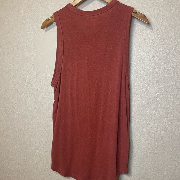 SOL Angeles Red/Coral Light Weight Classic Beach Style Loose Fit Tank Top Small - Picture 5 of 11